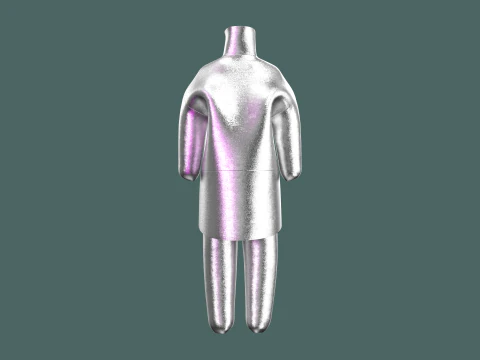 Men Metal Dress In Low Poly 3D Model