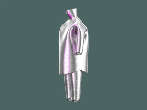 Men Metal Dress In Low Poly 3D Model
