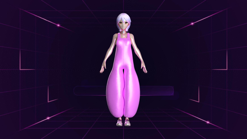 Girls Meta Fashion Dress Model 3D .c4d .max .obj .3ds .fbx .stl .blend 