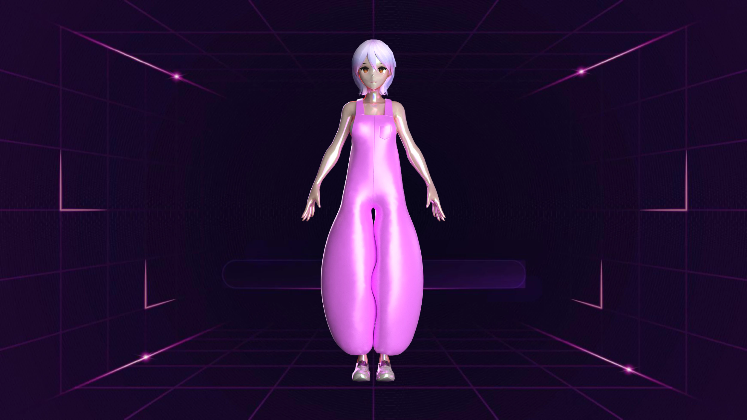 Girls Meta Fashion Dress 3D Model .c4d .max .obj .3ds .fbx .stl .blend 