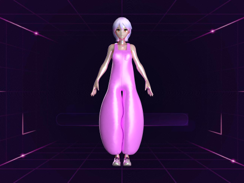 Girls Meta Fashion Dress 3D Model