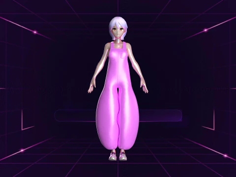 Мета модное платье для девочек 3D Модель