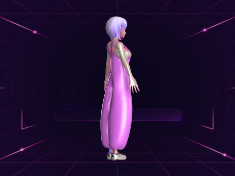 Girls Meta Fashion Dress Model 3D
