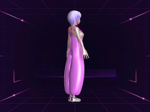Girls Meta Fashion Dress 3D Model