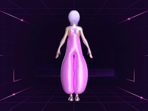 Girls Meta Fashion Dress 3D Model