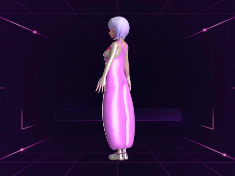 Girls Meta Fashion Dress 3D Model