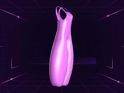 Girls Meta Fashion Dress 3D Model