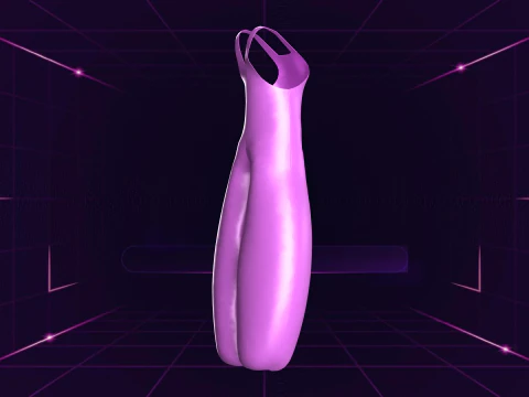 Girls Meta Fashion Dress 3D Model