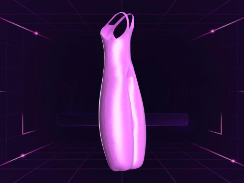Girls Meta Fashion Dress 3D Model