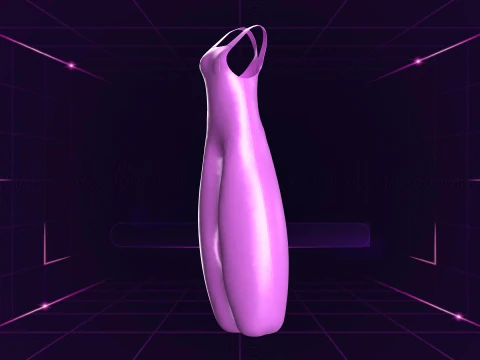 Girls Meta Fashion Dress 3D Model