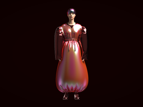 Girls Outdoor Dress In Low Poly Modelo 3D