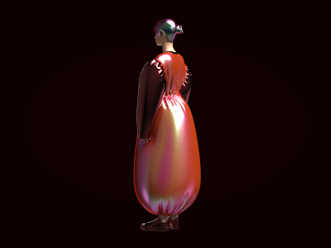 Girls Outdoor Dress In Low Poly Modelo 3D