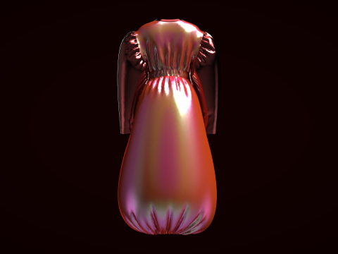 Girls Outdoor Dress In Low Poly Modelo 3D