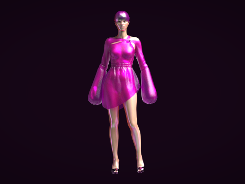 Girls Tube Dress Modello 3D