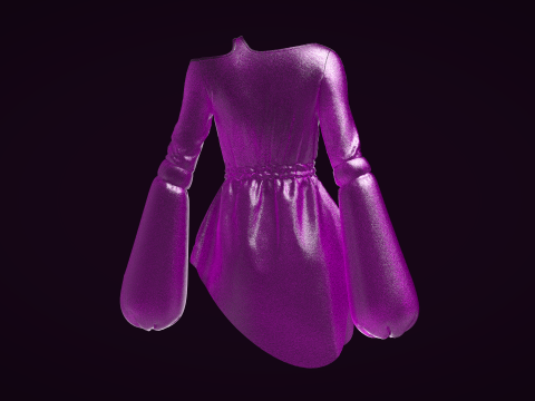 Girls Tube Dress Modello 3D
