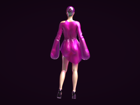 Girls Tube Dress Modello 3D