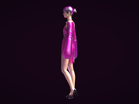 Girls Tube Dress Modello 3D