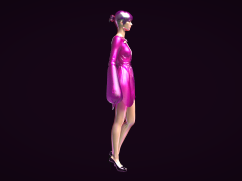 Girls Tube Dress Modello 3D
