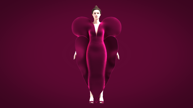 One Love Heart Dress 3D 모델 .c4d .max .obj .3ds .fbx .stl .blend 