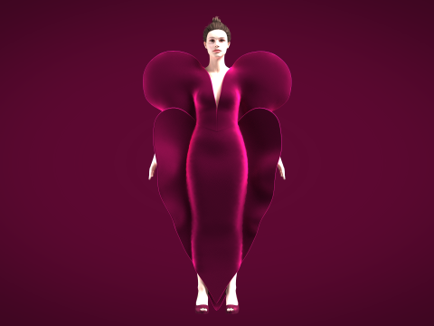 One Love Heart Dress 3D Model