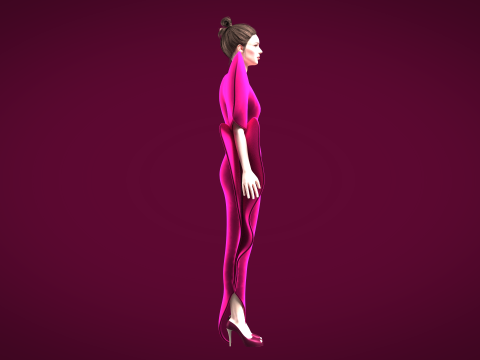 One Love Heart Dress 3D 모델