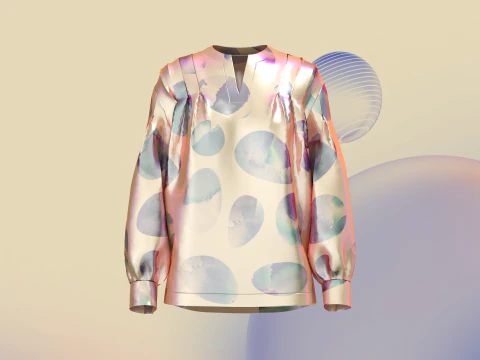 Женская зеркальная рубашка 3D Модель