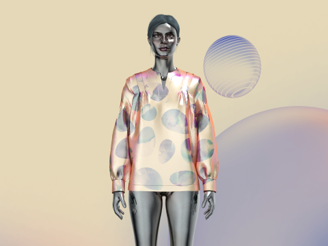 Ladies Mirror Shirt 3D-Modell