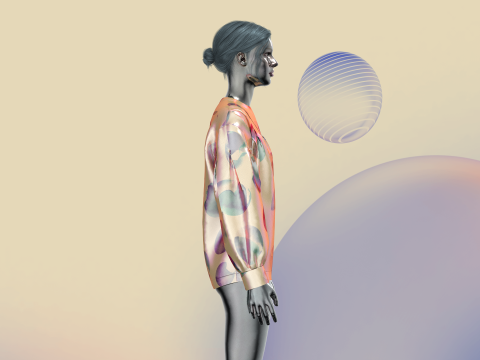 Ladies Mirror Shirt 3D-Modell