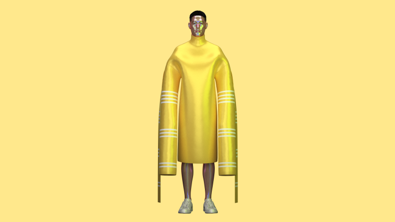 Men Long Sleeve Dress - Metaverse 3D Модель .c4d .max .obj .3ds .fbx .stl .blend 