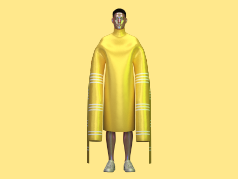 Men Long Sleeve Dress - Metaverse 3Dモデル