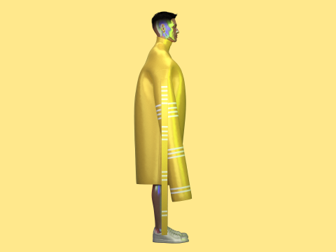 Men Long Sleeve Dress - Metaverse 3D Модель