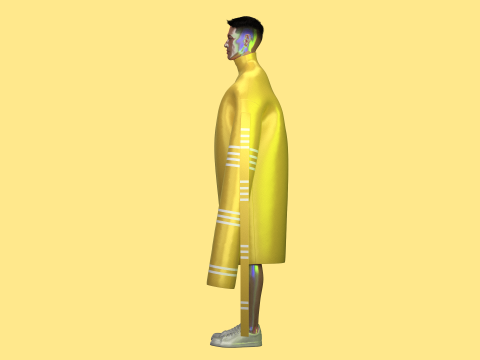 Men Long Sleeve Dress - Metaverse 3D Модель