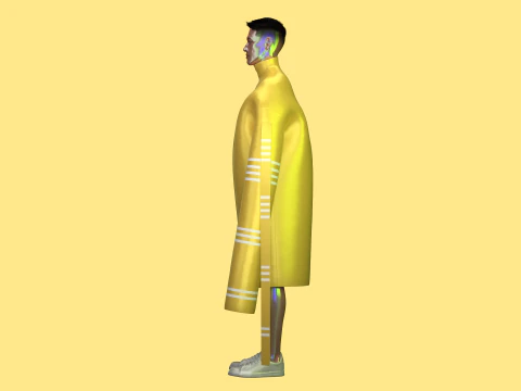 Чоловіча сукня з довгим рукавом - Metaverse 3D Модель