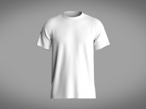 Regular Basic T-Shirt Modello 3D