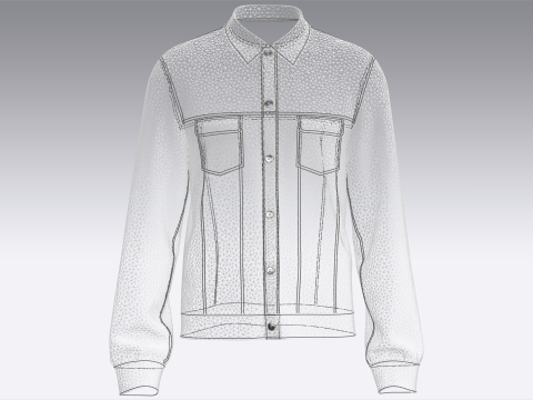 Denim Jacket Model 3D