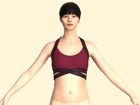 Girls Bralette Modelo 3D