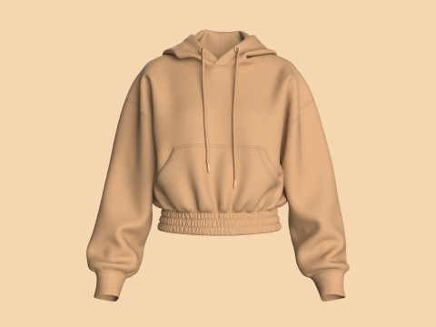 Girls Cropped Hoodie 3D 모델