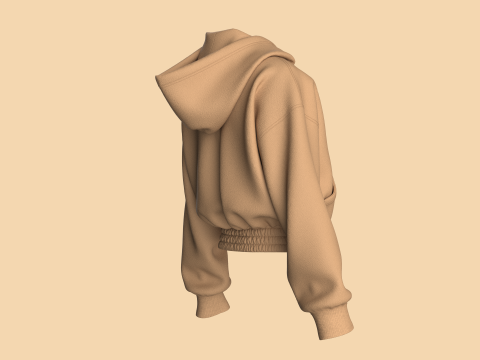 Girls Cropped Hoodie 3D Model
