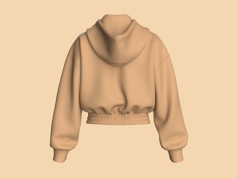 Girls Cropped Hoodie 3D Model