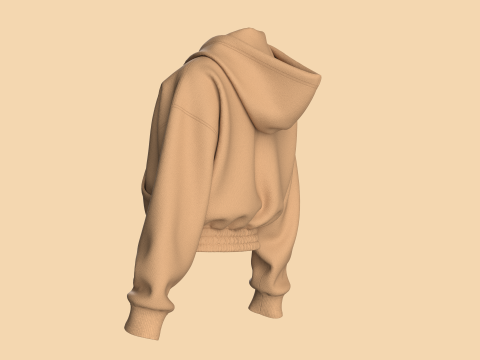 Girls Cropped Hoodie 3D Model