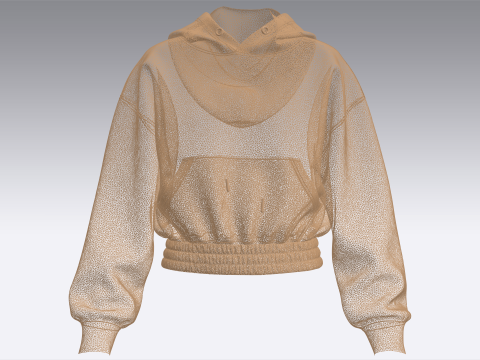 Girls Cropped Hoodie 3D Model