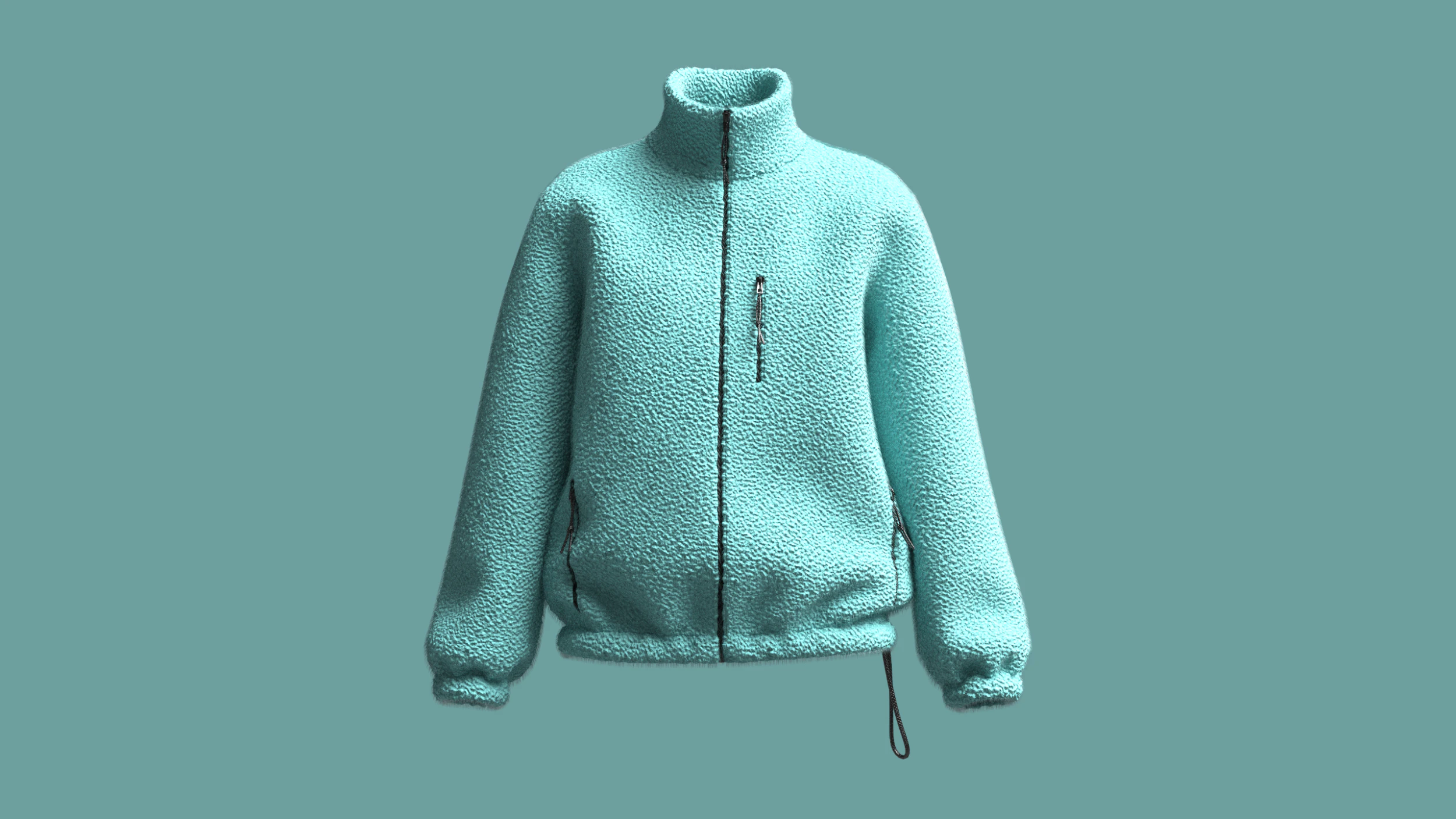 Girls Jacket - Sherpa 3D Model .c4d .max .obj .3ds .fbx .stl .blend 
