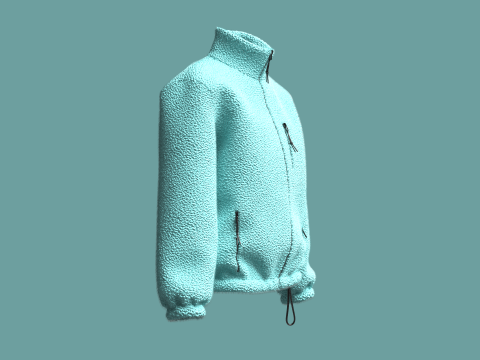 Girls Jacket - Sherpa Modelo 3D