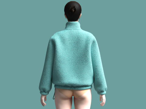 Girls Jacket - Sherpa Modelo 3D