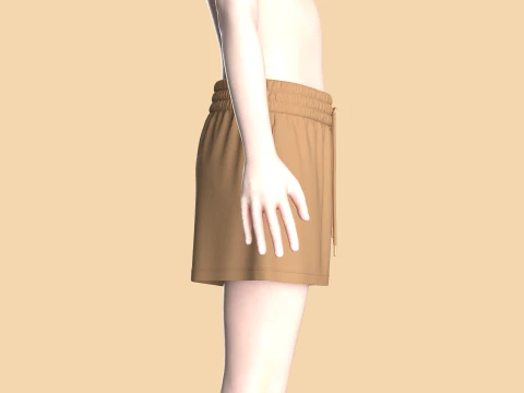 Girls Shorts Pant 3D Model