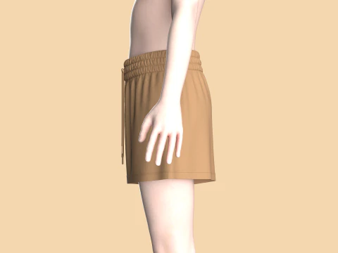 Girls Shorts Pant 3D Model