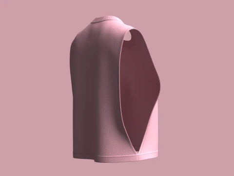 Girls-Sleeveless Crop Tops 3D Model