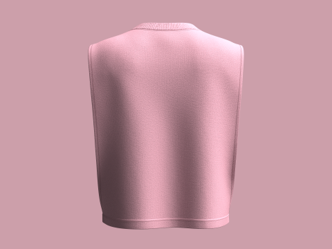 Girls-Sleeveless Crop Tops 3D 模型