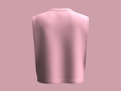 Girls-Sleeveless Crop Tops 3D Model