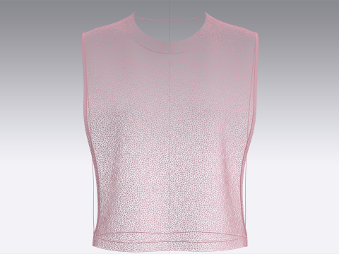 Girls-Sleeveless Crop Tops 3D 模型